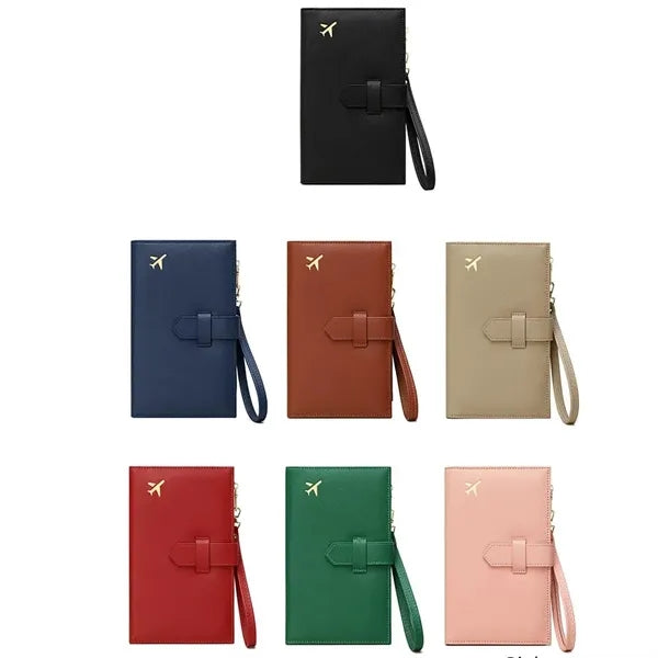 Zipped RFID Blocking Passport Bag with Wristlet Multi-slot