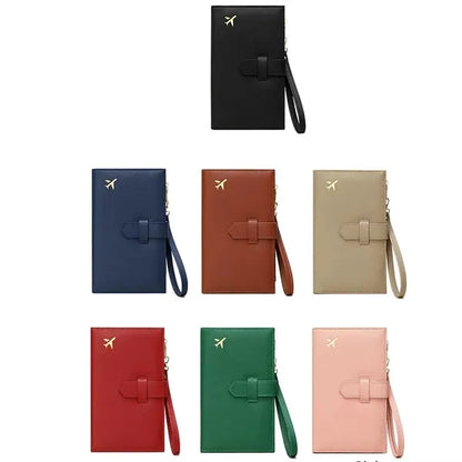 Zipped RFID Blocking Passport Bag with Wristlet Multi-slot