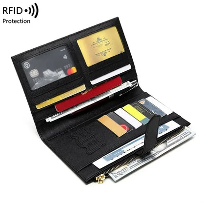 Zipped RFID Blocking Passport Bag with Wristlet Multi-slot