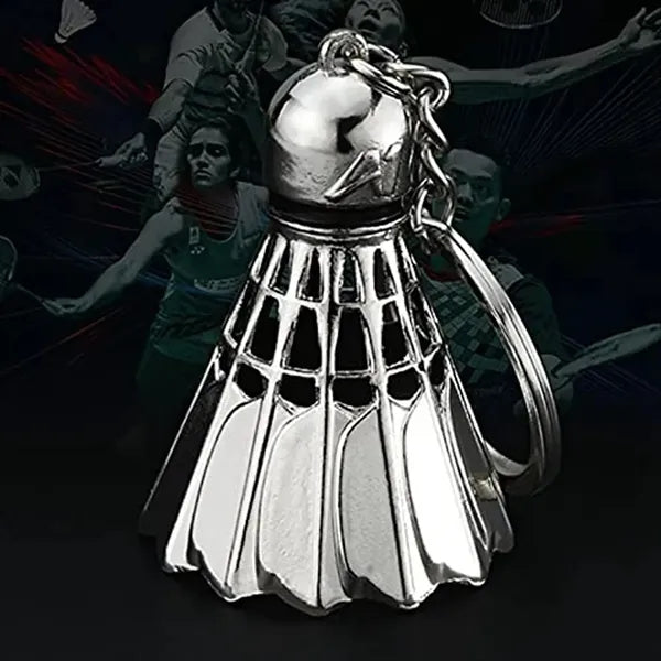 3D Simulation Alloy Creative Badminton Ball Shape Keychain