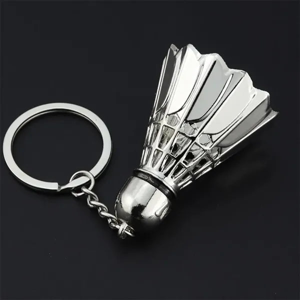 3D Simulation Alloy Creative Badminton Ball Shape Keychain