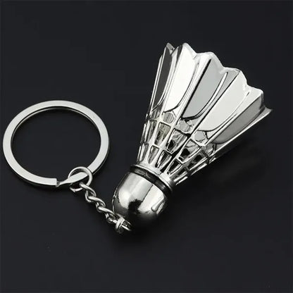 3D Simulation Alloy Creative Badminton Ball Shape Keychain