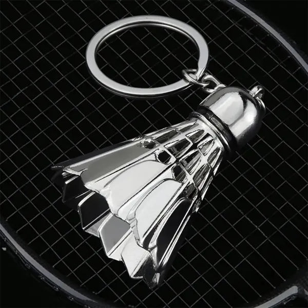 3D Simulation Alloy Creative Badminton Ball Shape Keychain