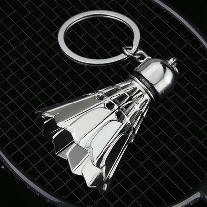 3D Simulation Alloy Creative Badminton Ball Shape Keychain