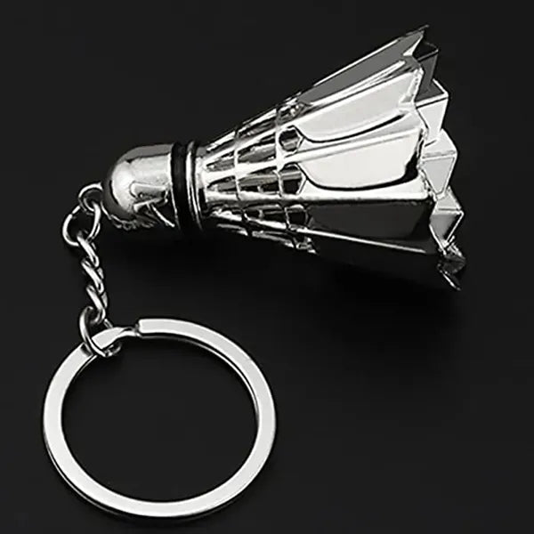 3D Simulation Alloy Creative Badminton Ball Shape Keychain