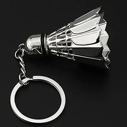 3D Simulation Alloy Creative Badminton Ball Shape Keychain