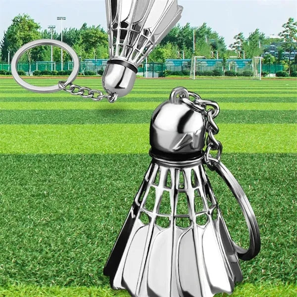 3D Simulation Alloy Creative Badminton Ball Shape Keychain