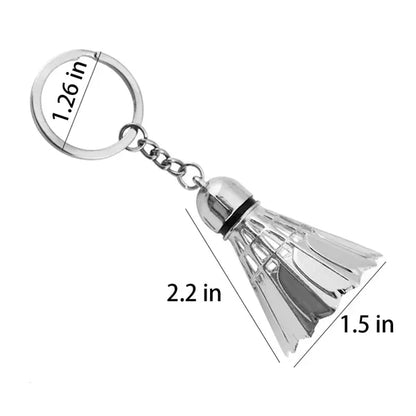 3D Simulation Alloy Creative Badminton Ball Shape Keychain