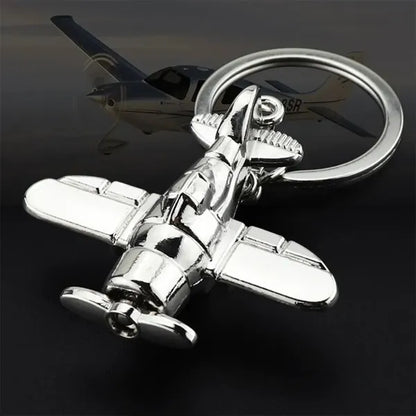 Airplane Luggage Tag Charm Keychain Metal Airline Key Ring