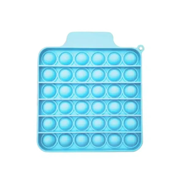 Square Push Pop Bubble Fidget Toy w/Carabiner