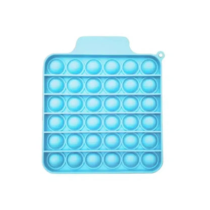 Square Push Pop Bubble Fidget Toy w/Carabiner