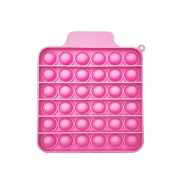 Square Push Pop Bubble Fidget Toy w/Carabiner