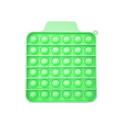 Square Push Pop Bubble Fidget Toy w/Carabiner
