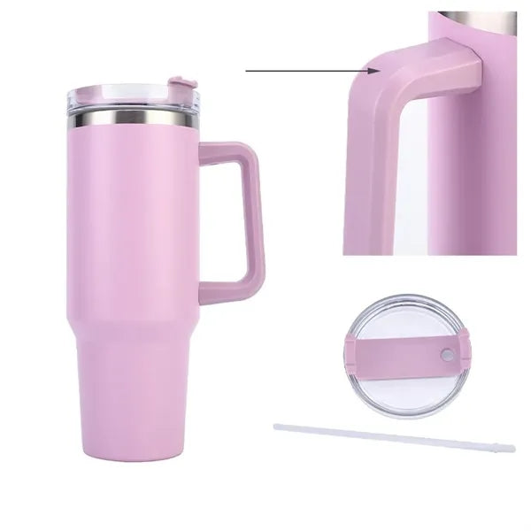 Tumbler with Handle & Straw
