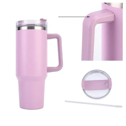 Tumbler with Handle & Straw