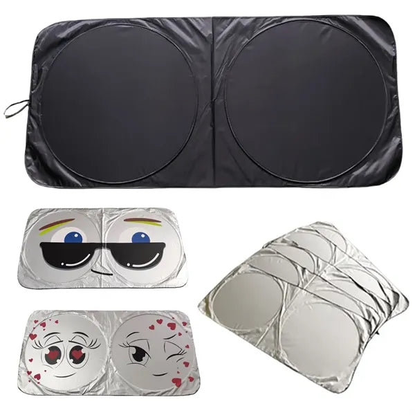 Reflective Foldable Car Sun Shade Windshield with Pouch