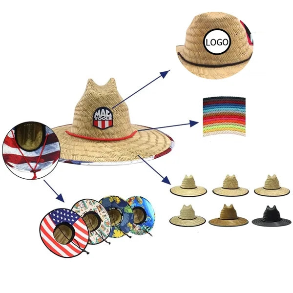Lifeguard Beach Sunshade Straw Hat