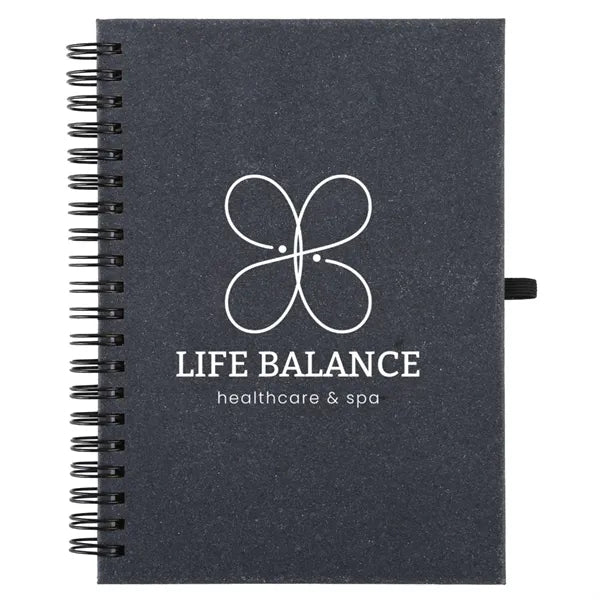 5" x 7" Bonded Leather Spiral Notebook w/FSC Recycled Paper