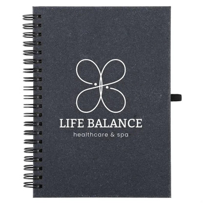5" x 7" Bonded Leather Spiral Notebook w/FSC Recycled Paper