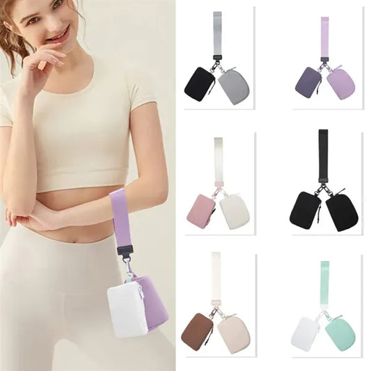 Mini Zip Around Wristlet keychain Wallet