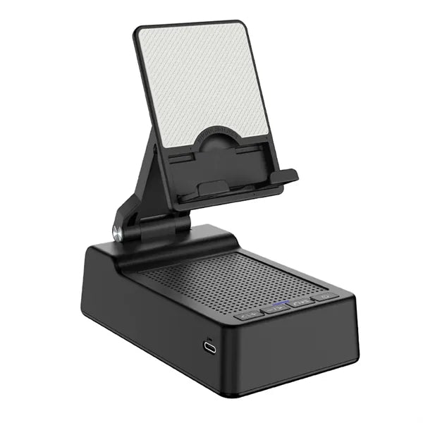Adjustable Phone Stand with Speaker and Wireless Charging
