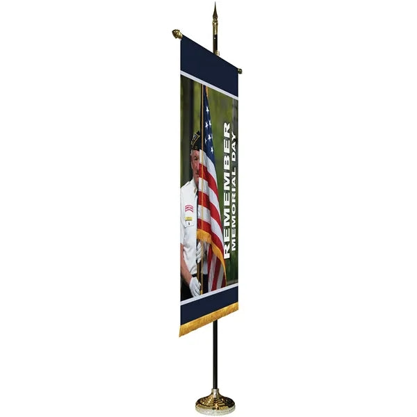 36" x 60" Premium Gonfalon 8' Kit / Straight Cut / Fringe