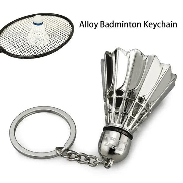 3D Simulation Alloy Creative Badminton Ball Shape Keychain