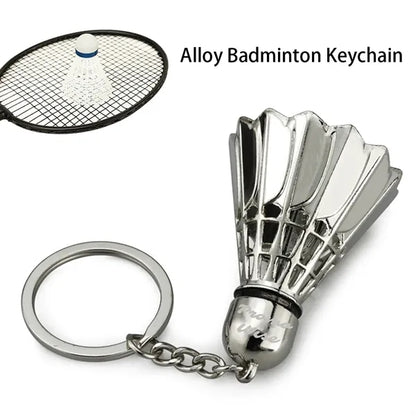 3D Simulation Alloy Creative Badminton Ball Shape Keychain