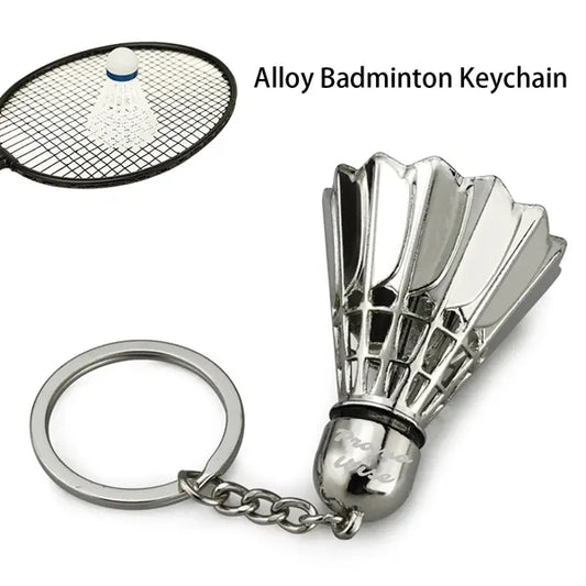 3D Simulation Alloy Creative Badminton Ball Shape Keychain