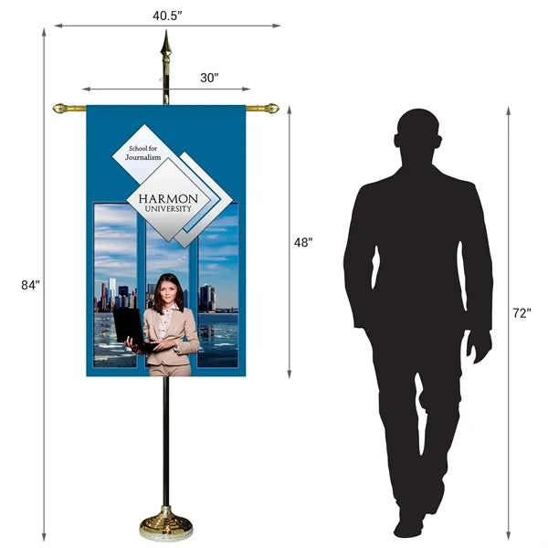 30" x 48" Premium Gonfalon 7' Kit / Straight Cut