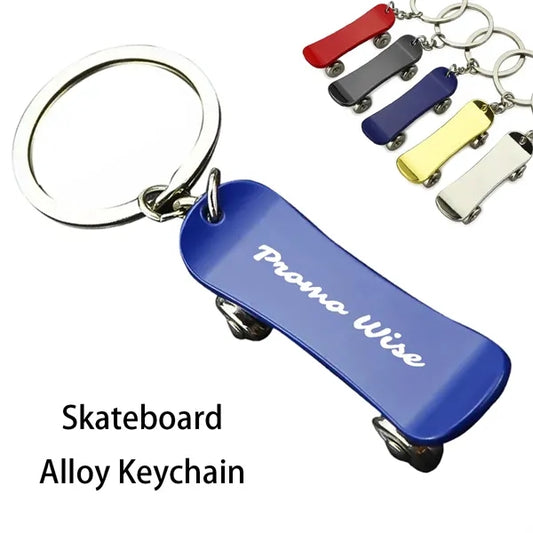 Mini Alloy Movable Skateboard Scooter Keychain Key Holder