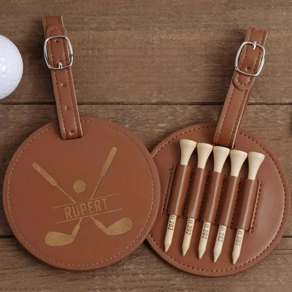 Leather Golf Ball Tee Holder