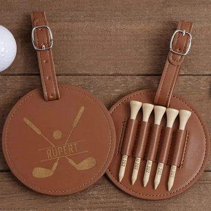 Leather Golf Ball Tee Holder