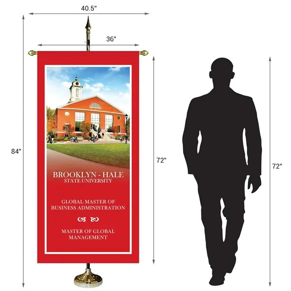 36" x 72" Premium Gonfalon 7' Kit / Straight Cut
