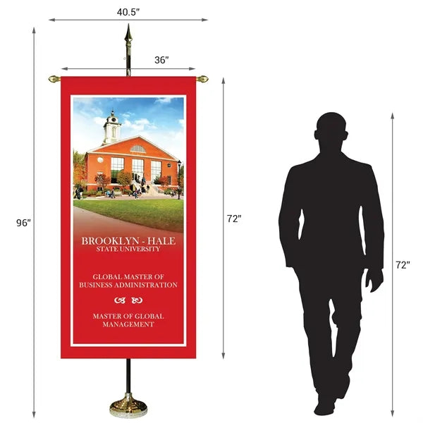 36" x 72" Premium Gonfalon 8' Kit / Straight Cut
