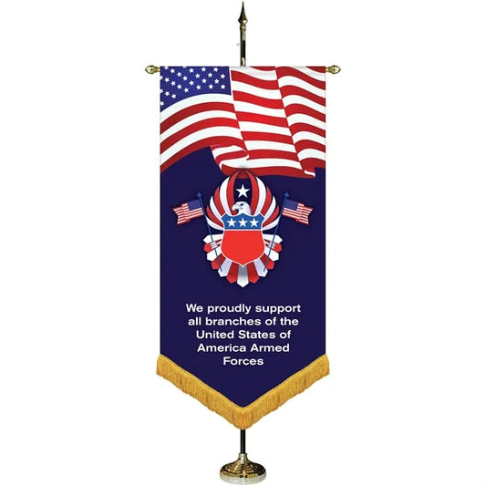 36" x 72" Premium Gonfalon 8' Kit / V-Cut / Fringe