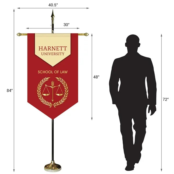 30" x 48" Premium Gonfalon 7' Kit / V-Cut