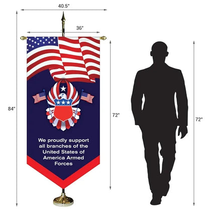 36" x 72" Premium Gonfalon 7' Kit / V-Cut