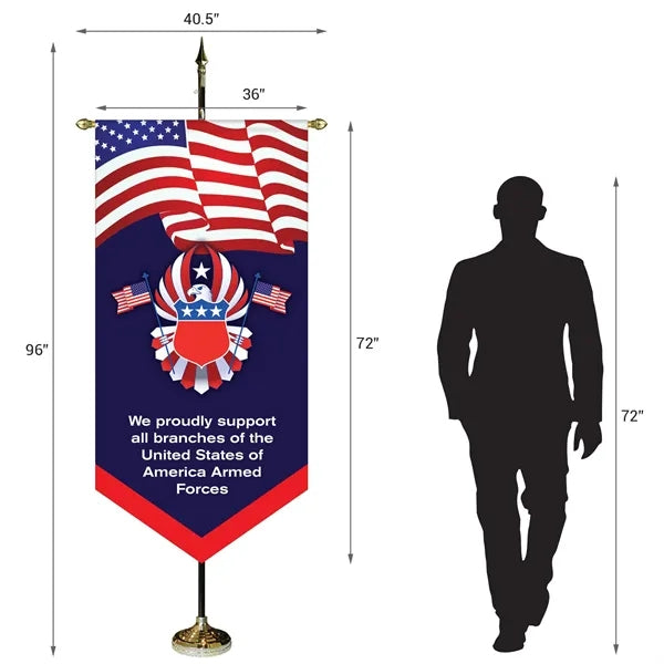 36" x 72" Premium Gonfalon 8' Kit / V-Cut