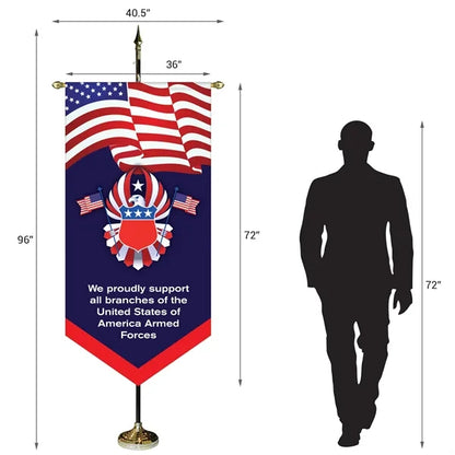 36" x 72" Premium Gonfalon 8' Kit / V-Cut