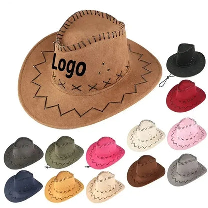 Western Ethnic Style Suede Cowboy Hat