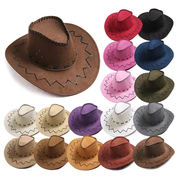 Western Ethnic Style Suede Cowboy Hat