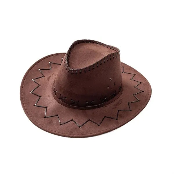 Western Ethnic Style Suede Cowboy Hat