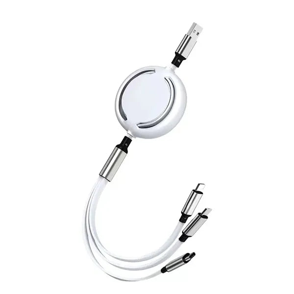 3-In-1 Retractable Usb Multi Charging Cable