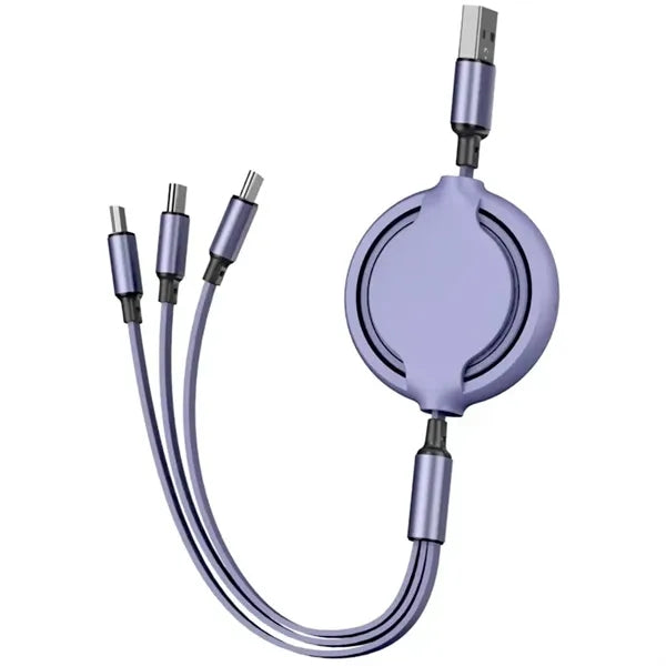 3-In-1 Retractable Usb Multi Charging Cable