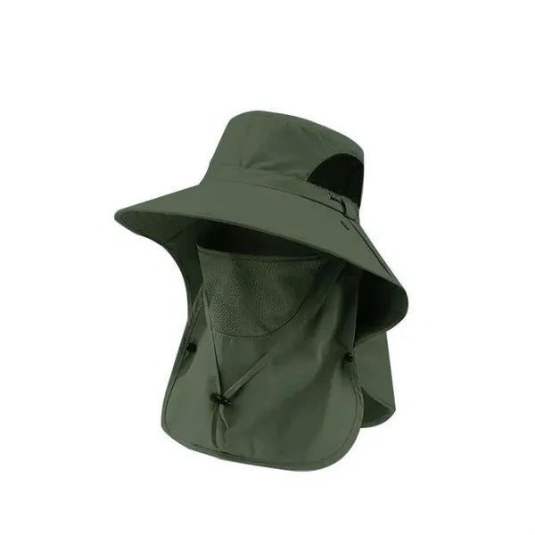 Outdoor Mesh Sun Hat Wide Brim Cap With Neck Flap