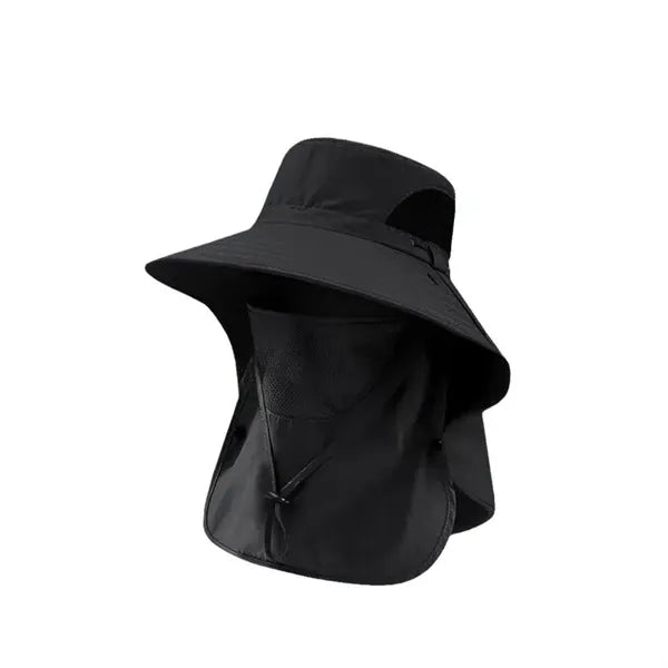 Outdoor Mesh Sun Hat Wide Brim Cap With Neck Flap
