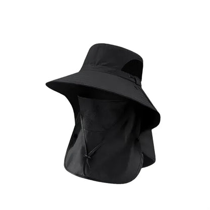 Outdoor Mesh Sun Hat Wide Brim Cap With Neck Flap