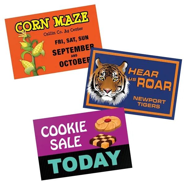 Small Corrugated Yard Sign - Full Color - 1 Side