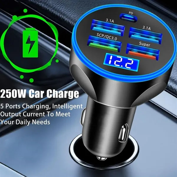 5 Port USB Car Charger